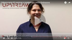 Lenka Ondrášová Hovorí o marketingovom seminári